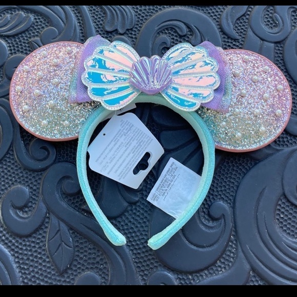 Disney Parks Princess Ariel Seashell Minnie Headband Ears Little Mermaid BNWT - Picture 2 of 6